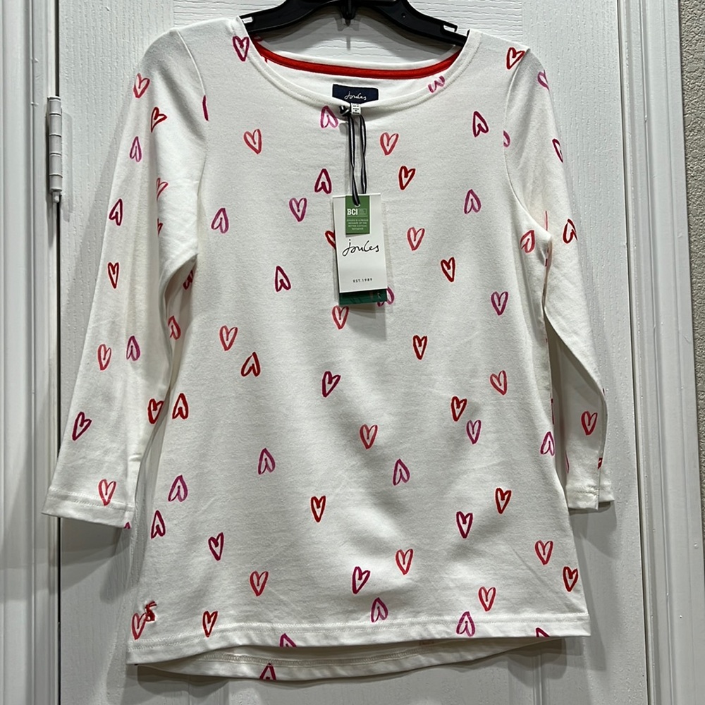 NWT ❤️ Joules Harbour Heart Top ❤️ Valentine’s Perfect Top!
